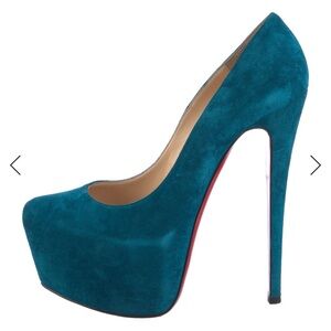 Christian Louboutin Teal Platform Heels